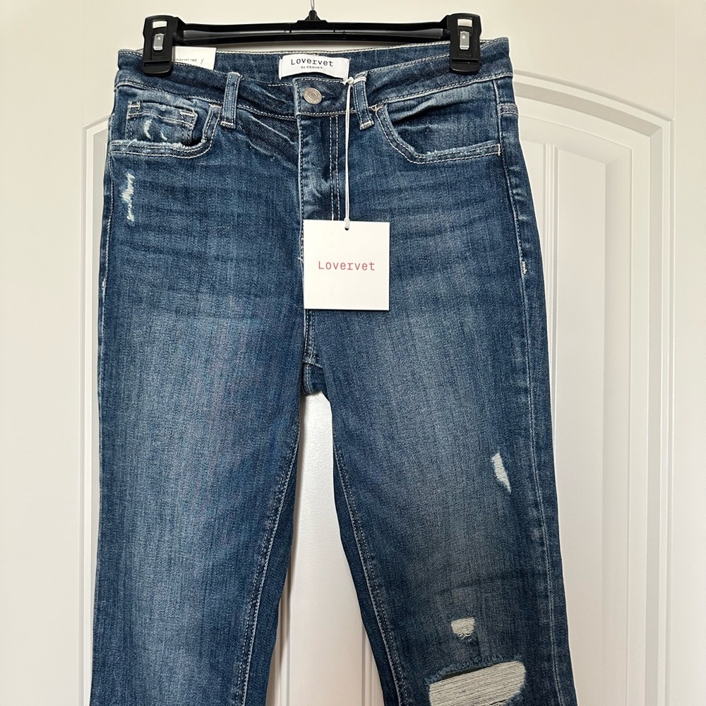 New Lovervet High Rise Flare Jeans in Med Blue Wash